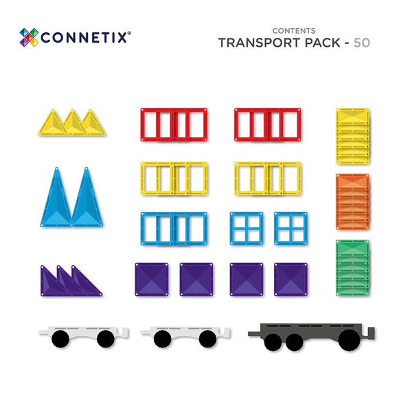 Magnetické stavebnice – Rainbow Transport sada 50 dílů