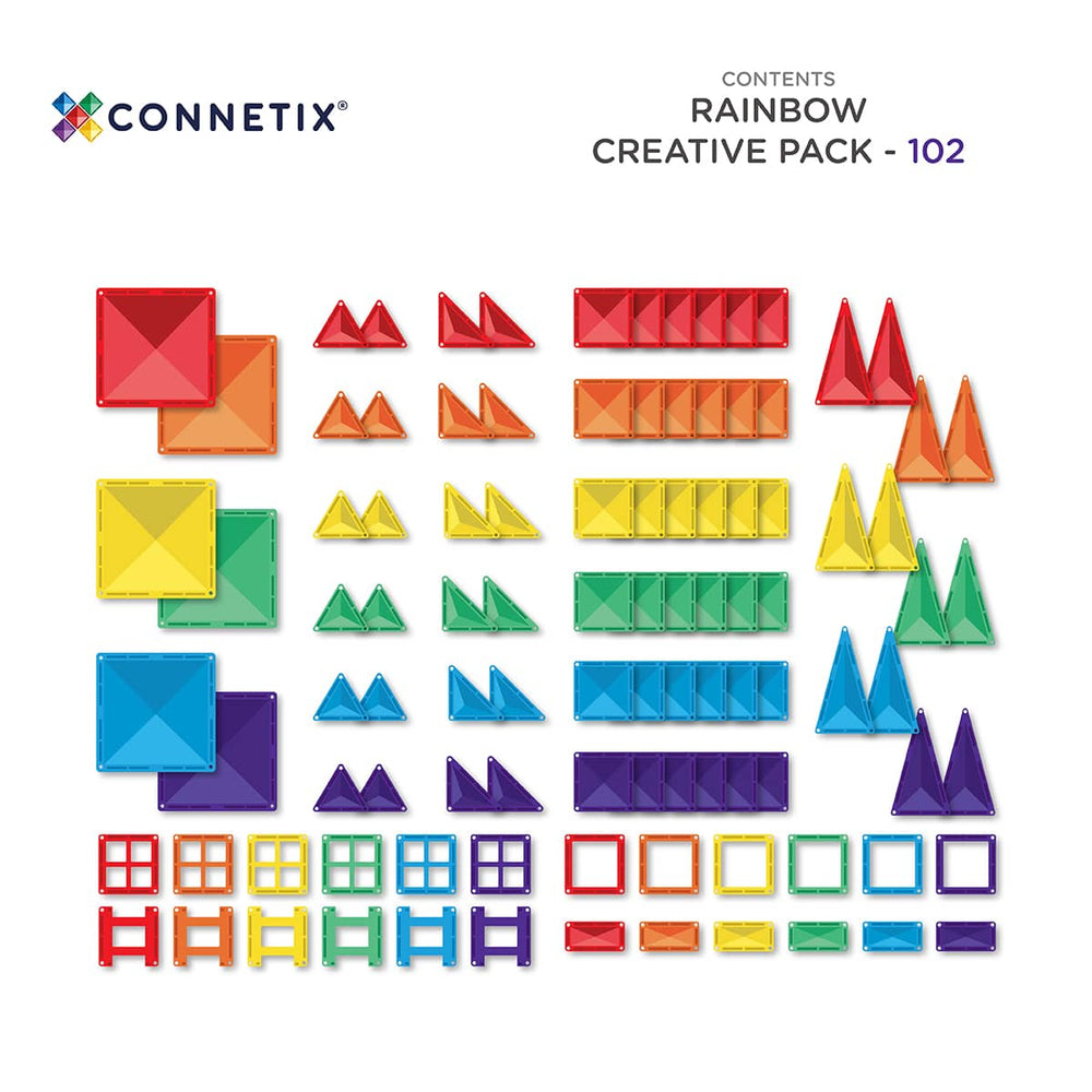 Magnetické stavebnice – Rainbow Creative Pack 102 dílů