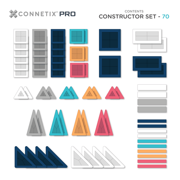 Magnetické kostky – PRO Constructor Set 70 dílků