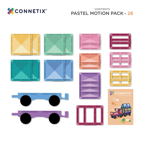 Magnetické stavební kostky - Pastel Motion Pack (26 dílů)