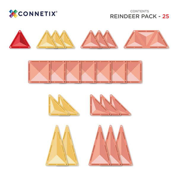 Magnetická stavebnice - Christmas Reindeer Pack, 25 dílů (od 3 let)