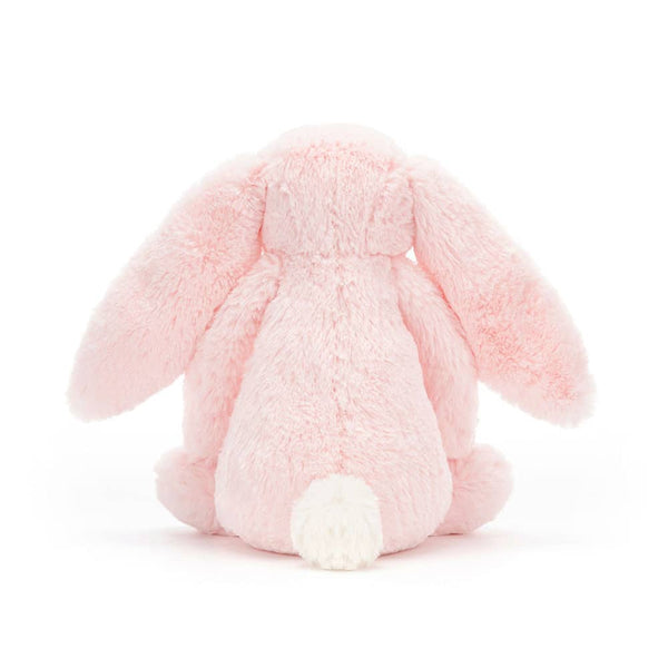 Jellycat Plüschhase Hellrosa mit langen Ohren und weichem Fell von hinten