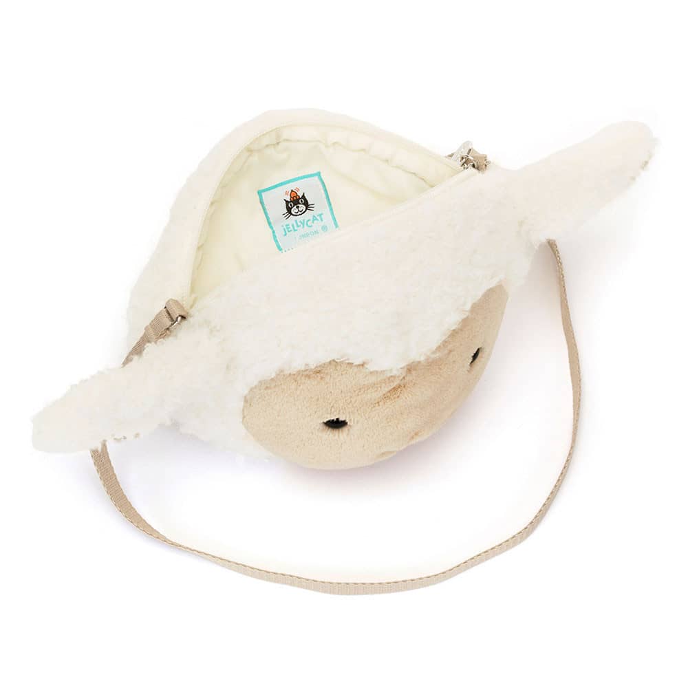 Jellycat Umhängetasche in Form eines Schafes mit weichem Stoff und einem praktischen Schulterriemen