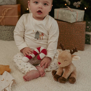 Vánoční dárková sada - hvězda, chrastítko lízátko a sob, X-MAS (od 0 měsíců)