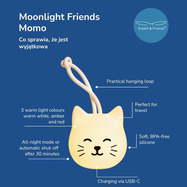 Závěsná noční lampička - Moonlight Friends kočička Momo (od narození)