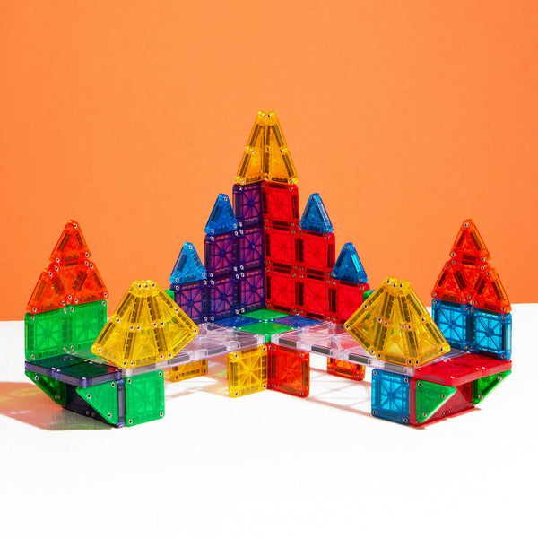 Bunte microMAGS Magnetbausteine Set 70 Teile, ideal für kreatives Bauen und Lernen