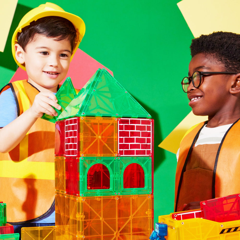 Magnetbausteine für Kinder von MAGNA-TILES im 50-teiligem Set für kreatives Bauen und Spielen