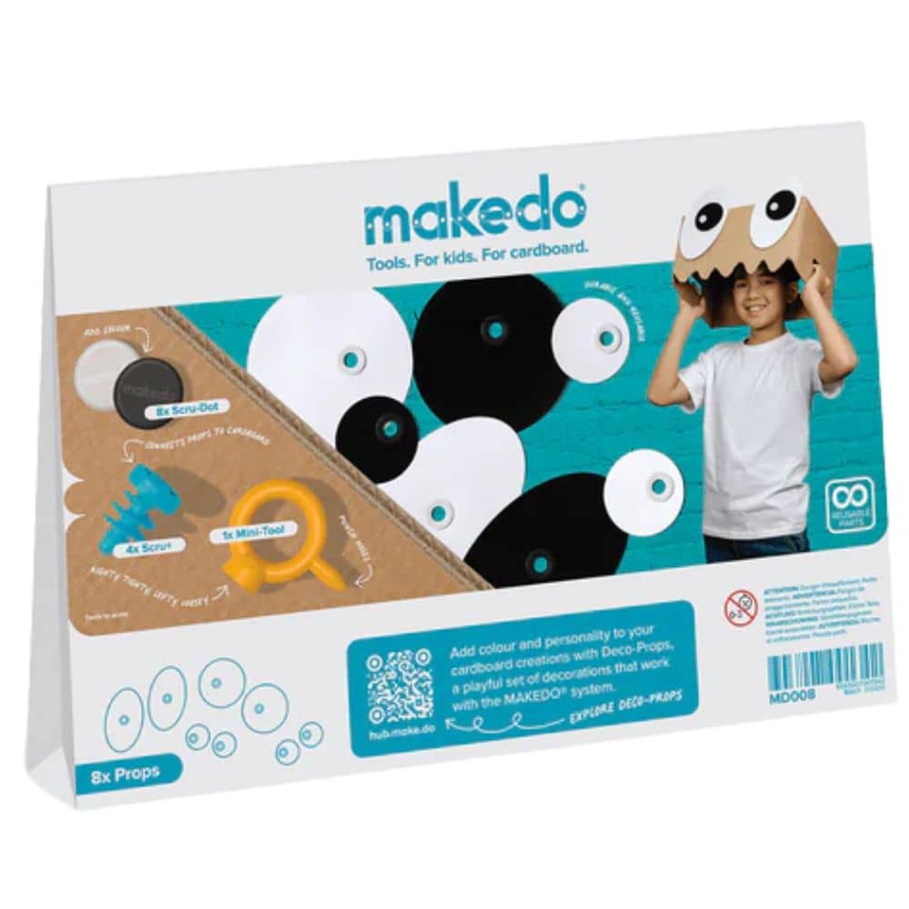 Makedo kreatives Formenset Kinder mit bunten Augen und Zubehör für kreative Bastelprojekte