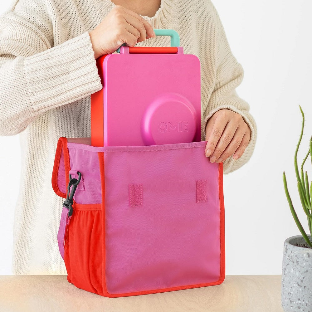 Lunchbag OmieTote – Pink Lunchtasche von OMIE mit verstellbarem Tragegurt und klappbarem Deckel