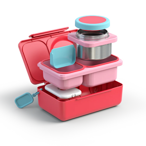 Lunchbox s termoskou OmieBox Up – Cherry Pink