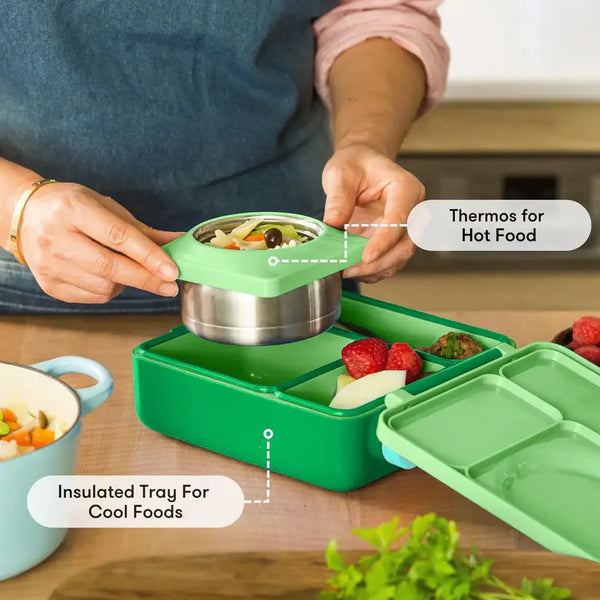 Lunchbox s termoskou OmieBox – Jablečná zelená