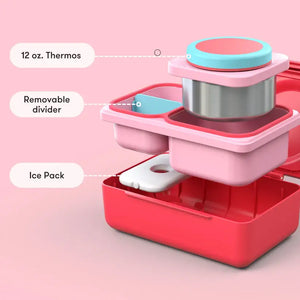 Lunchbox s termoskou OmieBox Up – Cherry Pink
