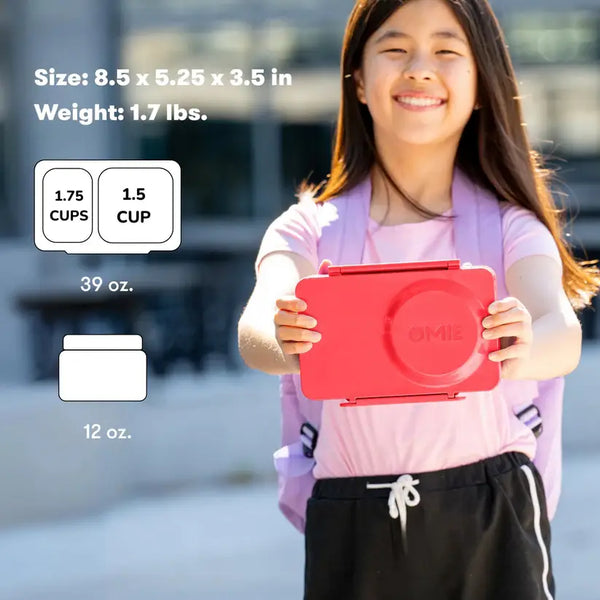 Lunchbox s termoskou OmieBox Up – Cherry Pink