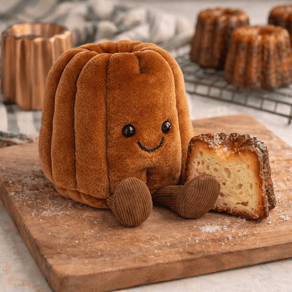 Jellycat Plüsch Canelés aus Frankreich mit süßem Gesicht und weichen Materialien für Kinder
