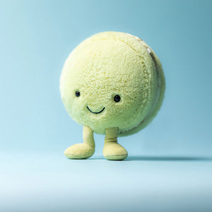 Jellycat Plüsch Happy Macaroon Pistazie Max 12 cm Kuscheltier mit freundlichem Gesicht und kleinen Beinen