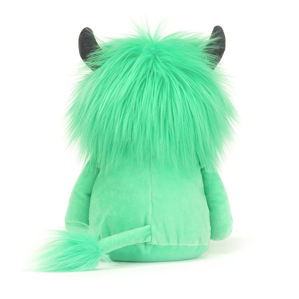 Jellycat Plüsch-Kobold Minze 42 cm weiche Kuschel-Przytulanka mit grünem Fell und schwarzen Hörnern