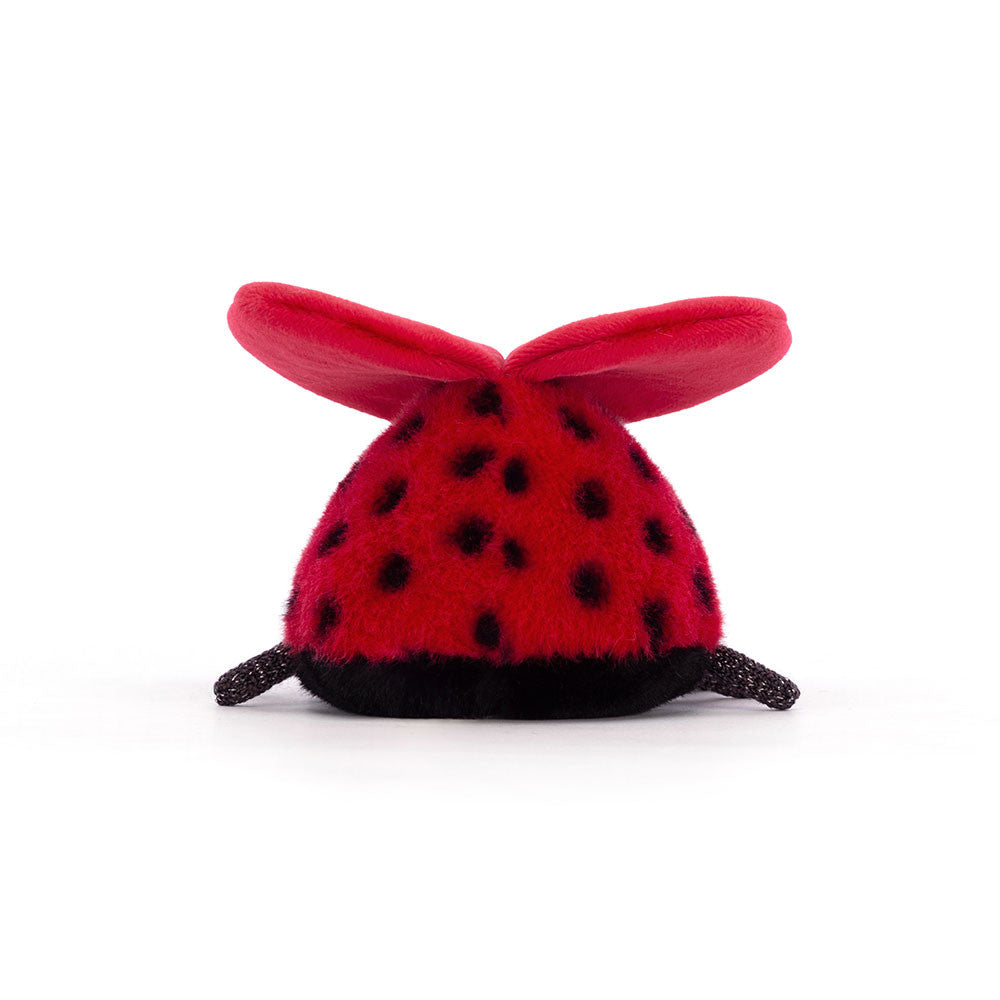 Jellycat Plüsch-Marienkäfer Loulou Love 13 cm Kuscheltier in rot mit schwarzen Punkten