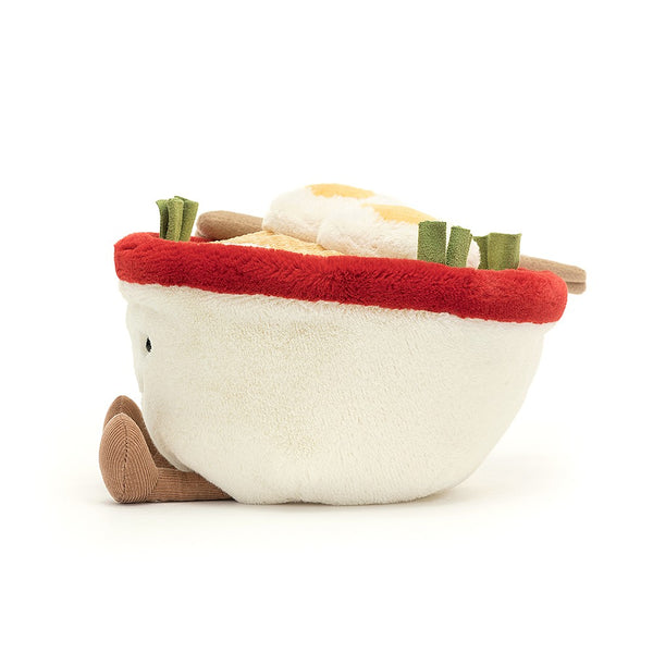 Jellycat Plüsch-Ramen-Suppe 17 cm Kuscheltier in Suppenschüssel-Design mit Details