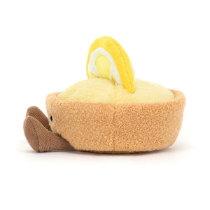 Jellycat Plüsch-Zitronentarte 11 cm in sanften Gelb- und Brauntönen als weiche Kuschelfigur