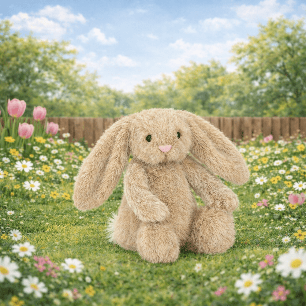 Jellycat Plüschhase Flufflet Oat in beigefarbener, kuscheliger Ausführung für Kinder