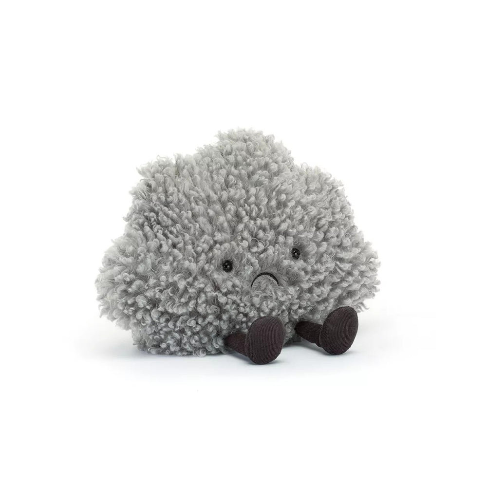 Jellycat Plüsch-Gewitterwolke 26 cm Kuschelige graue Wolken-Plüschfigur mit niedlichem Gesicht und Beinen