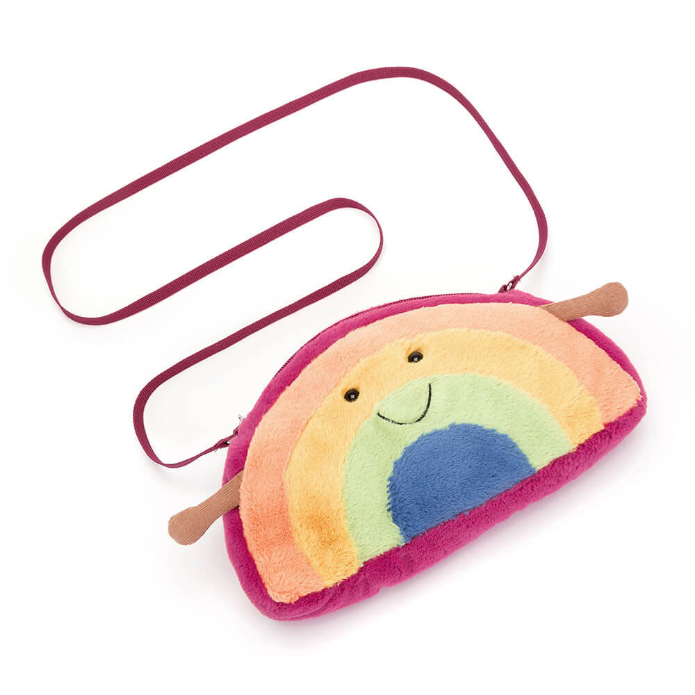 Plüsch-Umhängetasche – Lächelnder Regenbogen - Tublu.de