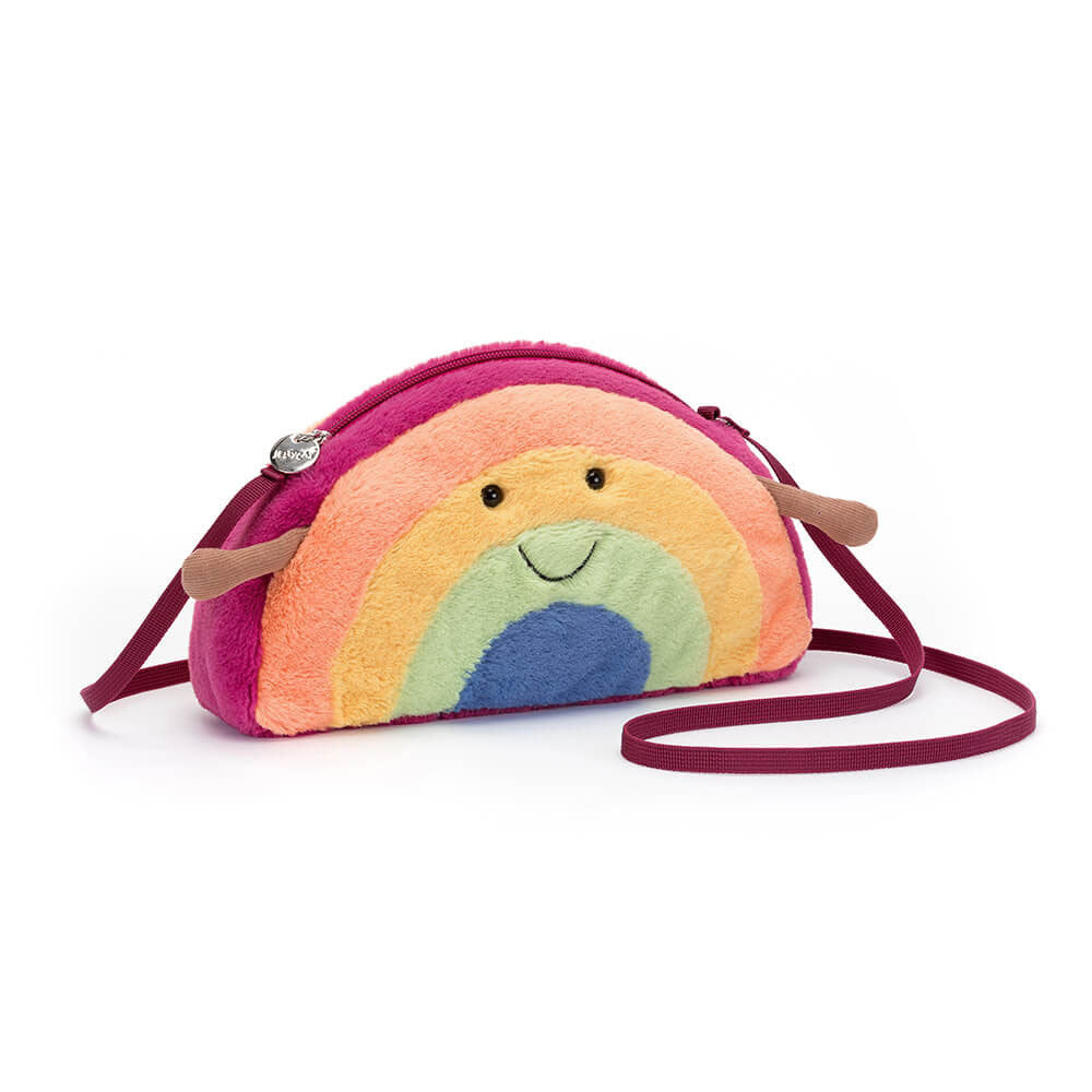 Plüsch-Umhängetasche – Lächelnder Regenbogen - Tublu.de