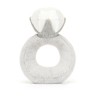 Jellycat Plüschring – Mit Diamant 20 cm grauer weicher Kuschelring mit diamantförmiger Spitze