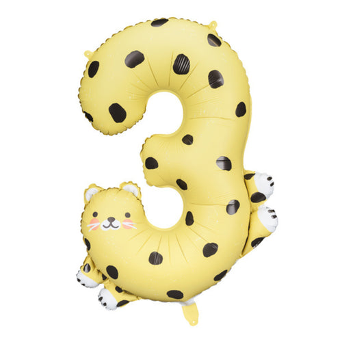 Fóliový balónek 98 cm – Číslo 3 Gepard
