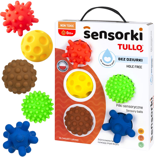 Senzorické míčky 5 kusů bez otvoru