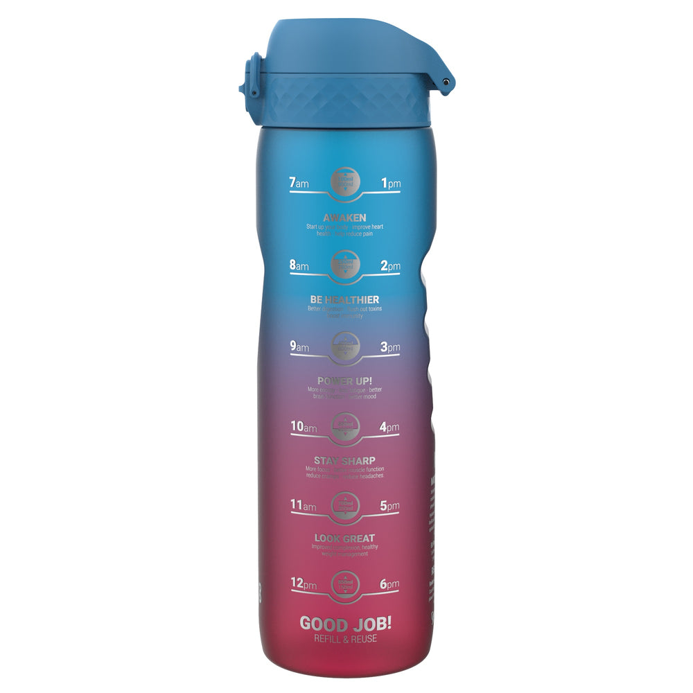 Láhev na pití 1000 ml – Motivátor Přechod modrá/růžová