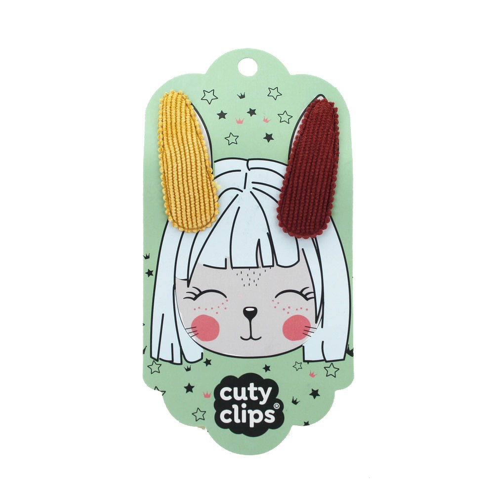 Sponky do vlasů Cuty Clips – Bunny Ears Žluto-červené