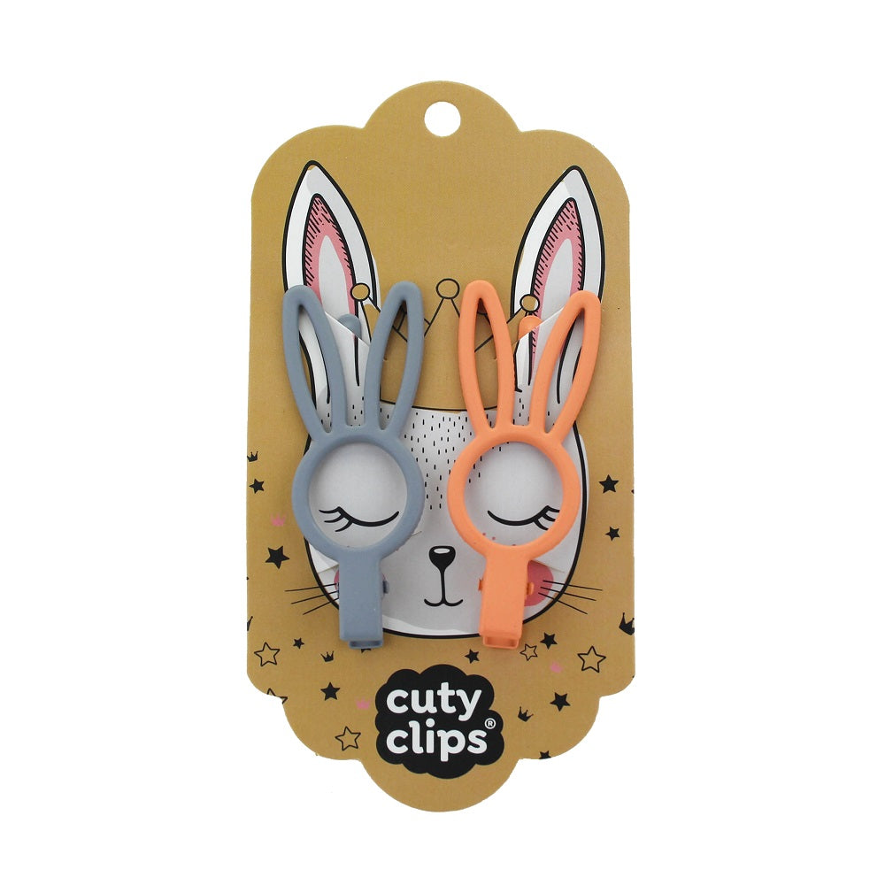 Sponky do vlasů Cuty Clips – Bunny Eyes Šedo-oranžové