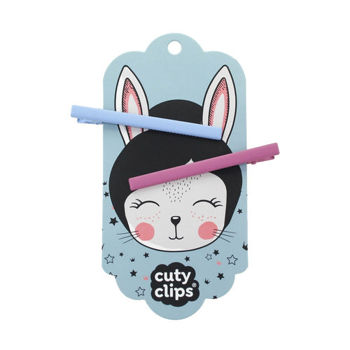 Sponky do vlasů Cuty Clips – Moon Rabbit Modro-růžové