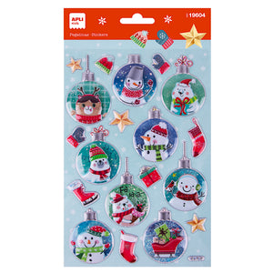 Weihnachtsaufkleber – Weihnachtskugeln, Schneemann - Tublu.de