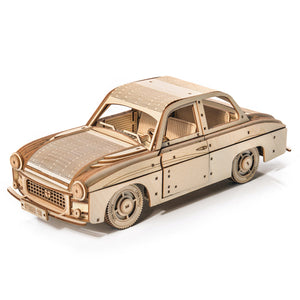 Dřevěné puzzle 3D model – FSO Syrena 105