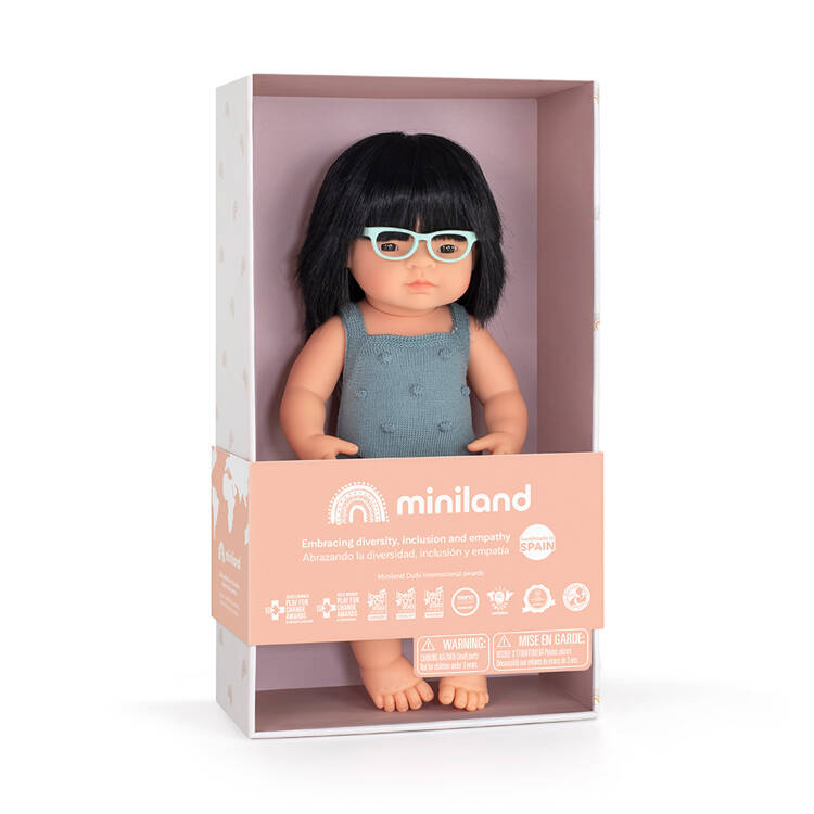 Panenka holčička Colourful Edition Doll – Asiatka s brýlemi 38 cm