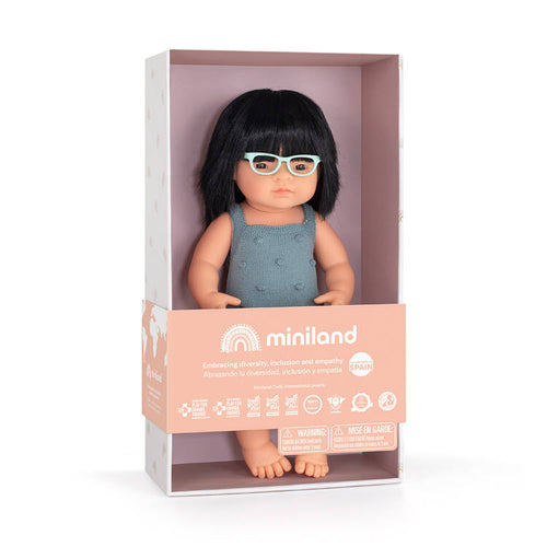 Panenka holčička Colourful Edition Doll – Asiatka s brýlemi 38 cm