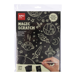 Set mit im Dunkeln leuchtenden Rubbelbildern – Magic Scratch A4 - Tublu.de