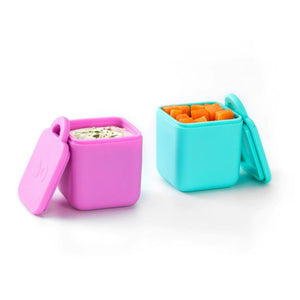 Dvě vzduchotěsné nádoby pro lunchbox OmieDip – Pink Teal
