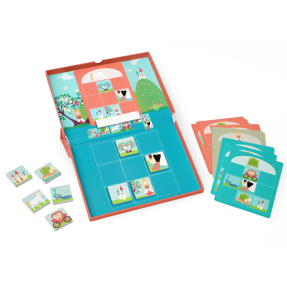 Magnetické puzzle s 18 kartami úkolů od Edulogic – princezna a jednorožci