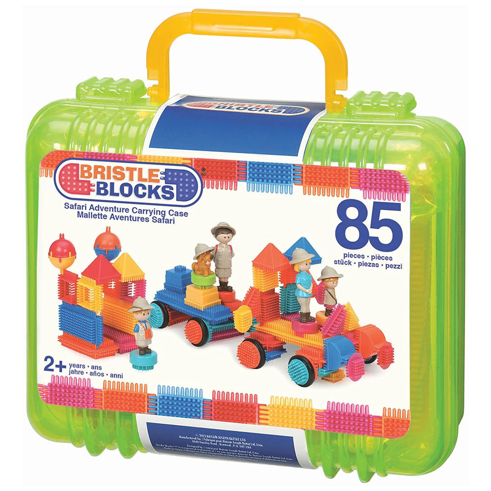 Bristle Blocks kostky v kufříku – Safari s figurkami, 85 dílků