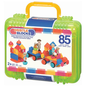 Bristle Blocks kostky v kufříku – Safari s figurkami, 85 dílků
