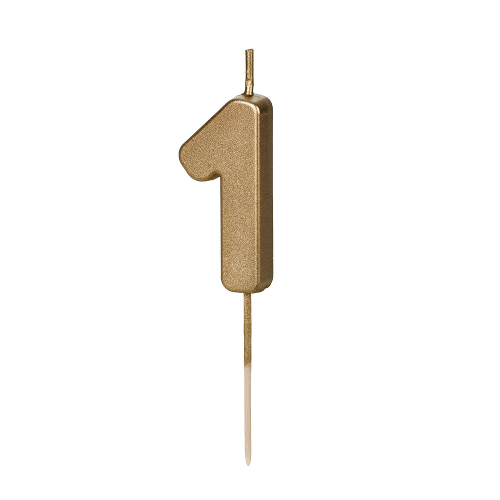 Narozeninová svíčka 4,5 cm – Číslo 1 zlatá