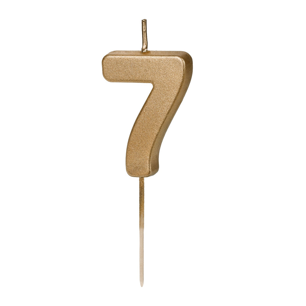 Narozeninová svíčka 4,5 cm – Číslo 7 zlatá