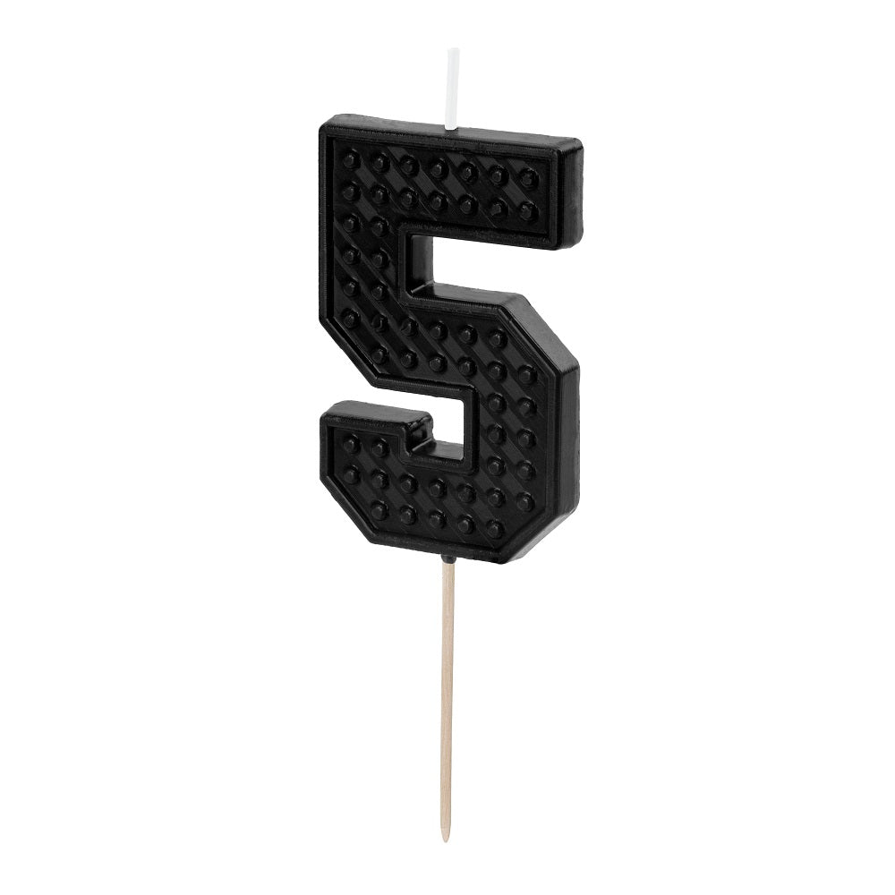 Narozeninová svíčka 6 cm – Číslo 5 černá