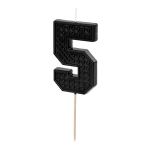 Narozeninová svíčka 6 cm – Číslo 5 černá