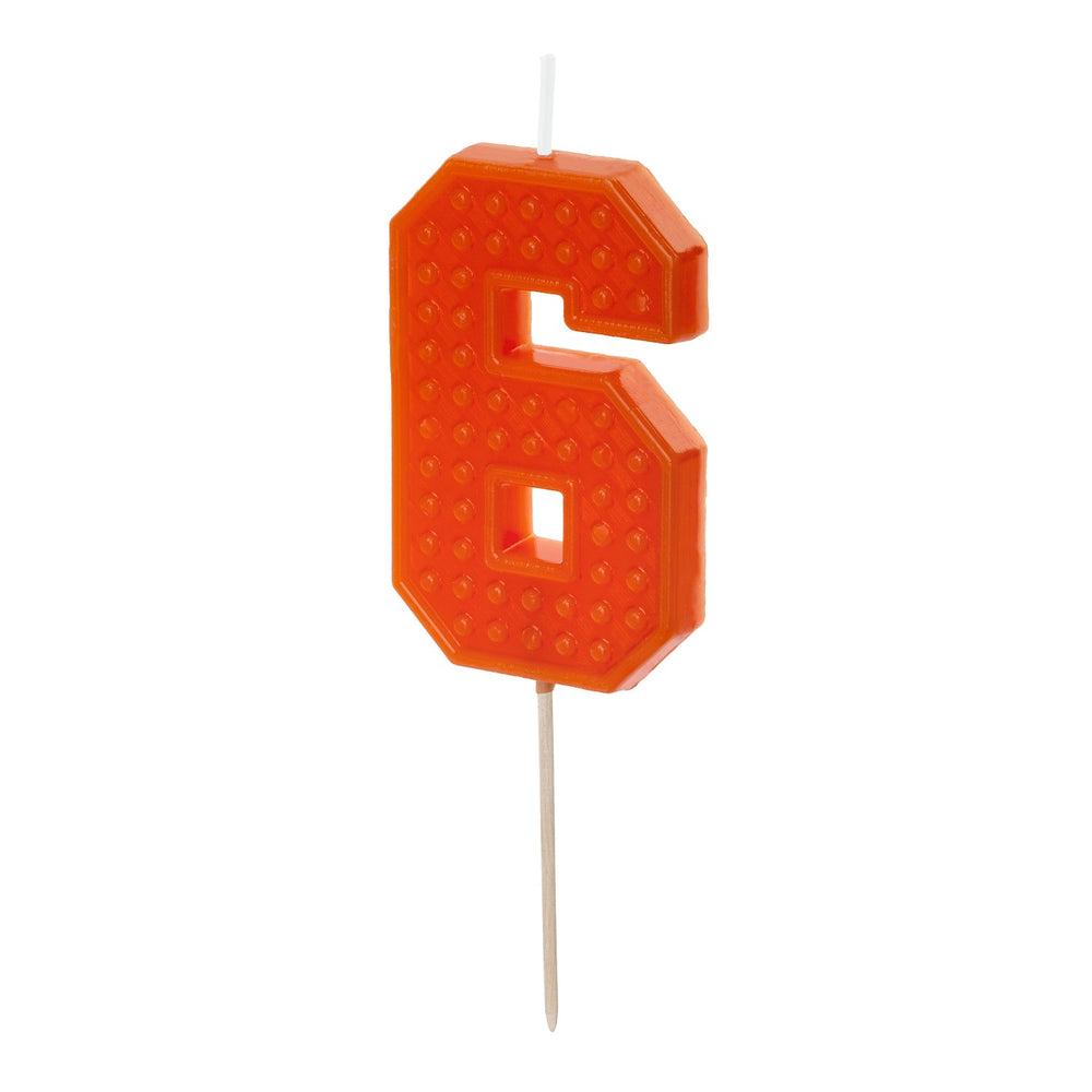 Narozeninová svíčka 6 cm – Číslo 6 červená