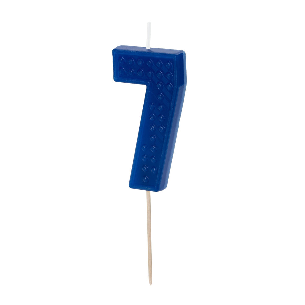 Narozeninová svíčka 6 cm – Číslo 7 modrá