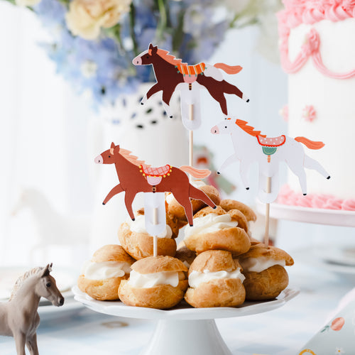 Dekorace na muffiny, 6 kusů – Koně
